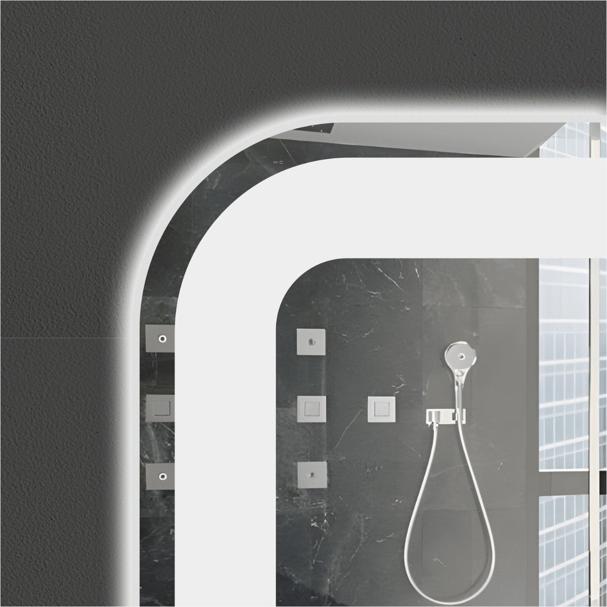 LED Frameless Mirror with Magnifier and Digital   Clock - LDT 900x750mm