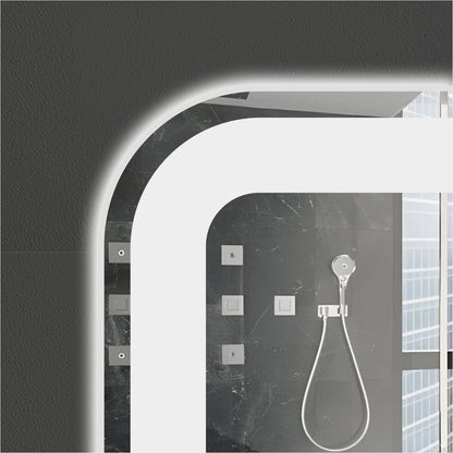 LED Frameless Mirror with Magnifier and Digital   Clock - LDT 900x750mm
