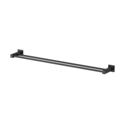 Lauren Elite Double Towel Rail - Matte Black