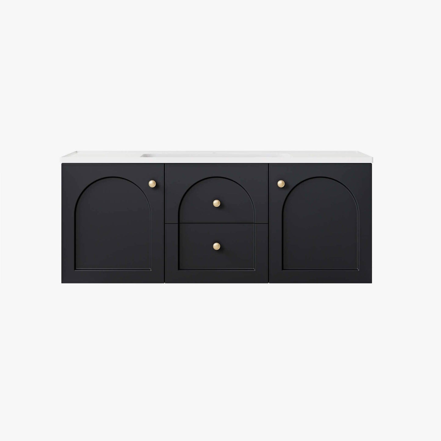 1200mm Chester Federation wall hung PVC
  Cabinet - Matte Black - LK-FC1221W-MB