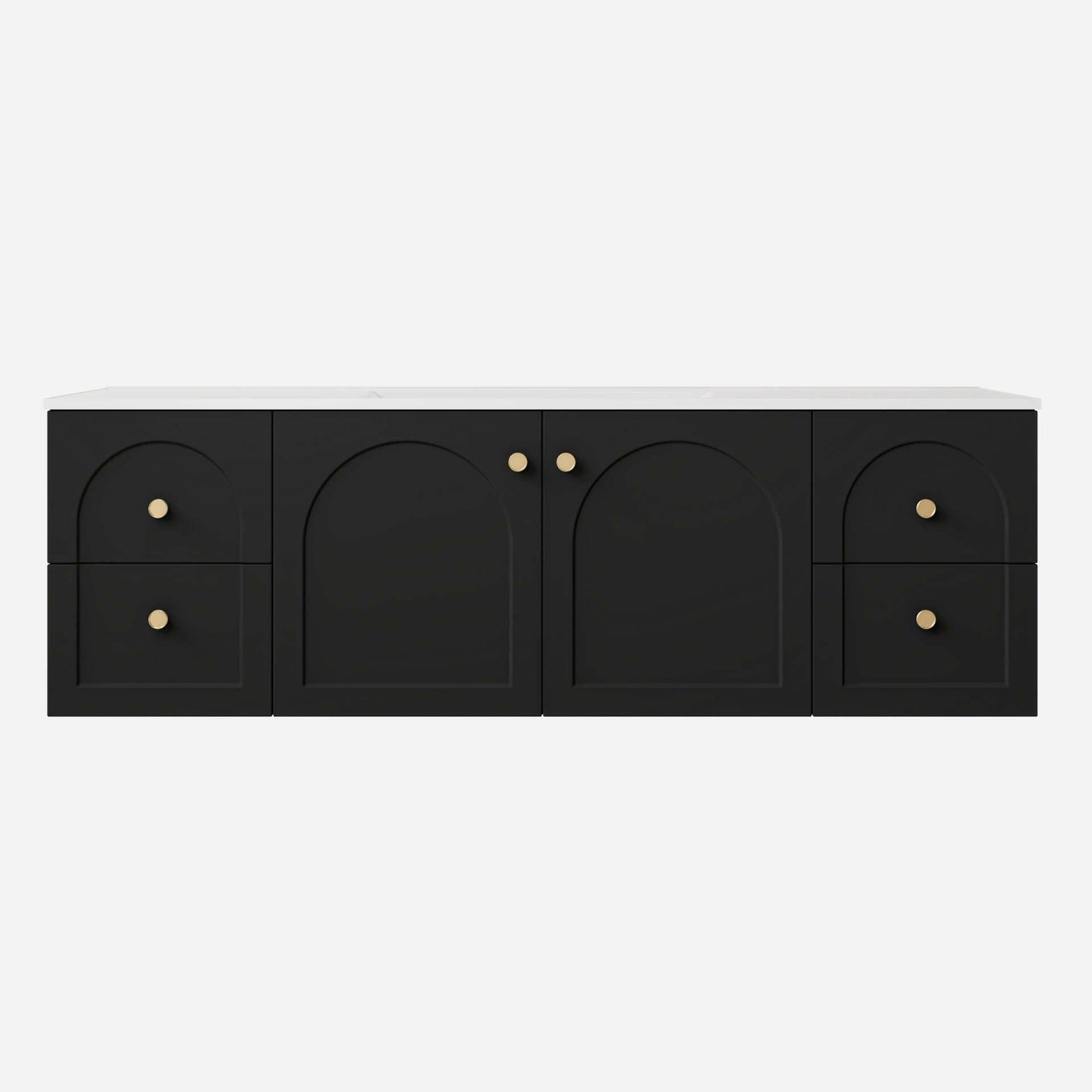 1500mm Chester Federation wall hung PVC
  Cabinet - Matte Black - LK-FC154W-MB