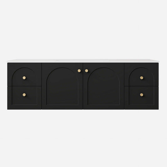 1500mm Chester Federation wall hung PVC
  Cabinet - Matte Black - LK-FC154W-MB