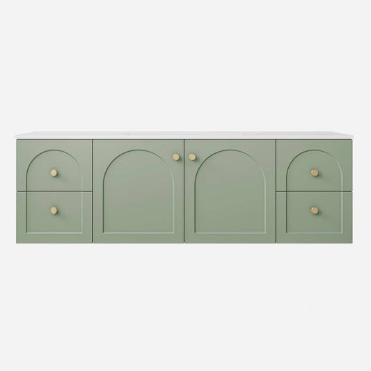 1500mm Chester Federation wall hung PVC
  Cabinet - Olive Green - LK-FC154W-MG