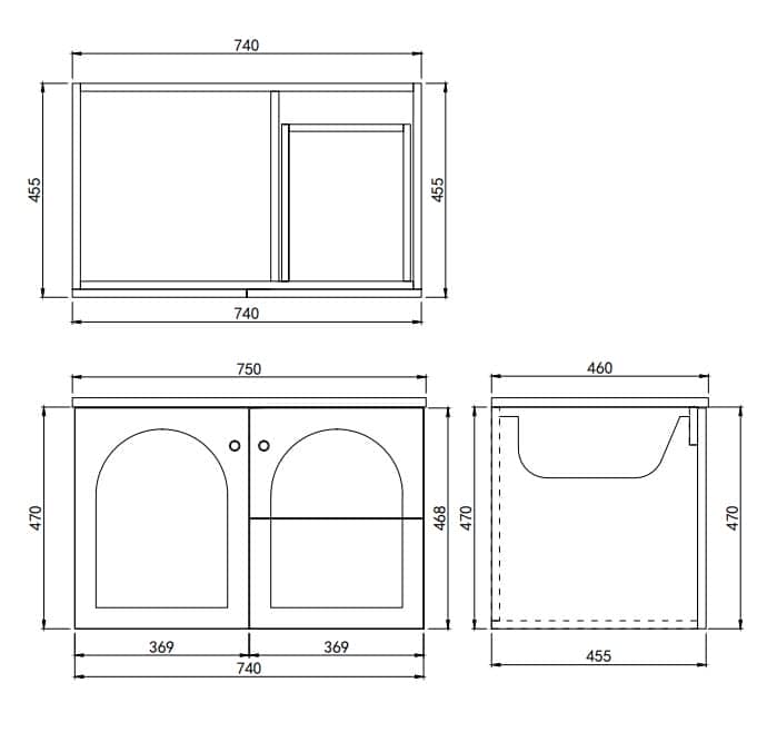 750mm Chester Federation wall hung PVC
  Cabinet - Matte White - LK-FC74RW-MW