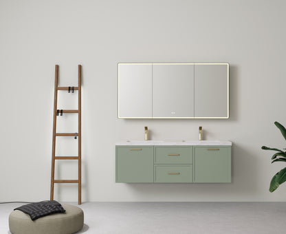 1500mm  Kingsley Federation Fluted Wall Hung PVC Cabinet - Olive Green - Cabinet Only