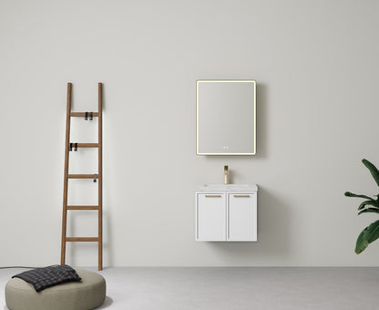 600mm Kingsley Federation Fluted Wall Hung PVC Cabinet - Matt White - Cabinet Only