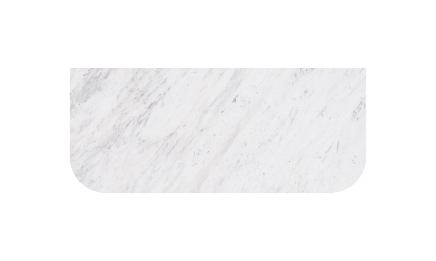 750mm Curved Carrara White (Marble) -Center Waste (100M)
12 /10/2 O'clokc semi drill semi cut tap hole