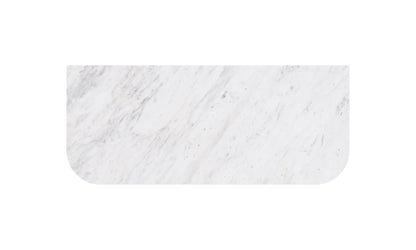 750mm Curved Carrara White (Marble) -Center Waste (100M)
12 /10/2 O'clokc semi drill semi cut tap hole