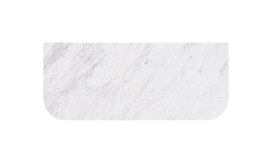 750mm Curved Carrara White (Marble) -Center Waste (100M)
12 /10/2 O'clokc semi drill semi cut tap hole