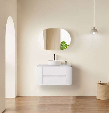 600mm Devito Wall Hung PVC Cabinet - Matt White - Cabinet Only