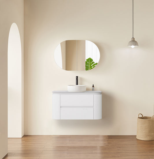 600mm Devito Wall Hung PVC Cabinet - Matt White - Cabinet Only