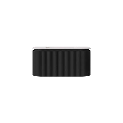 1200mm Estella Modern Wall
  Hung Vanity PVC Cabinet - Matte Black - LK-ME1200W-MB