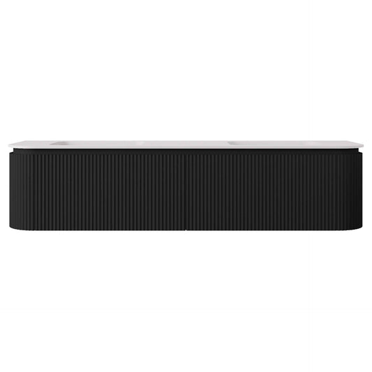 1800mm Estella Modern Wall
  Hung Vanity PVC Cabinet - Matte Black - LK-ME1800W-MB