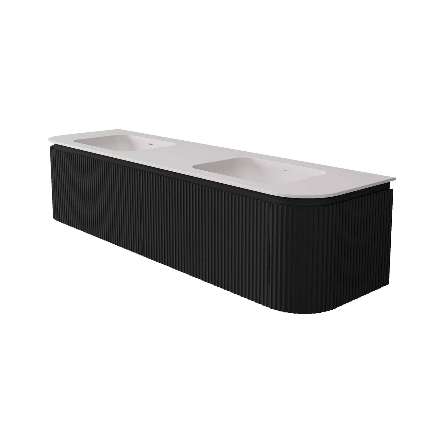 1800mm Estella Modern Wall
  Hung Vanity PVC Cabinet - Matte Black - LK-ME1800W-MB