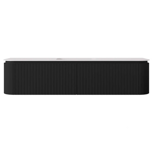 1800mm Estella Modern Wall
  Hung Vanity PVC Cabinet - Matte Black - LK-ME1800W-MB