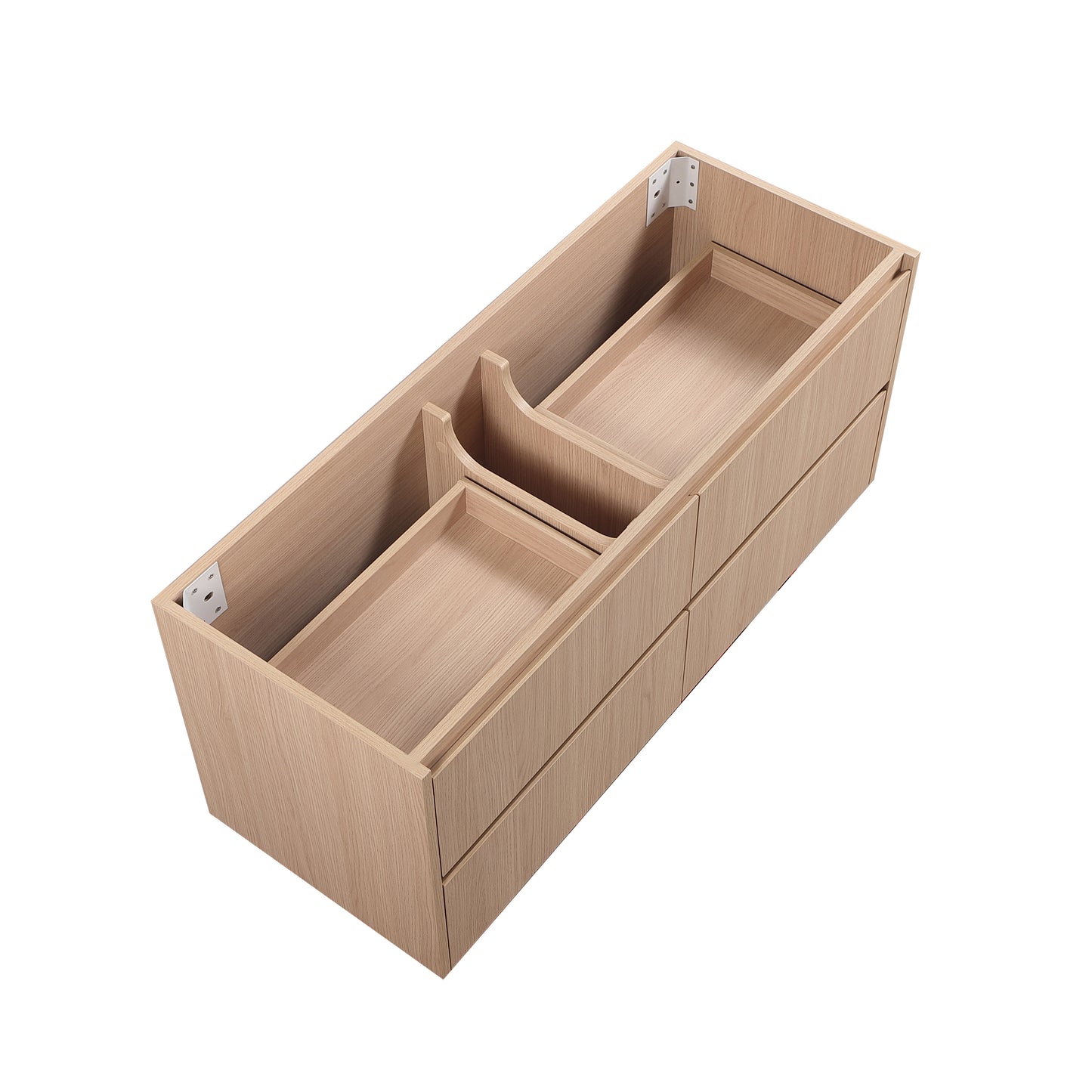 1200mm Gladstone Wall Hung Plywood Single Bowl Cabinet - Sandy Oak Woodmatt - Cabinet Only