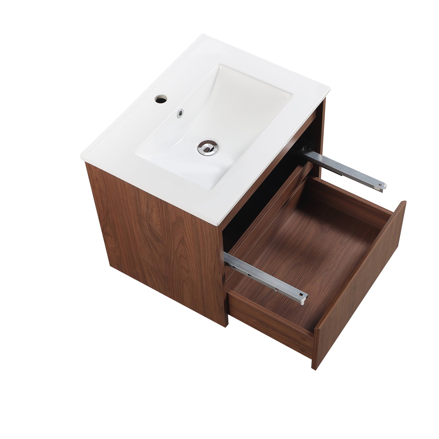 600mm Gladstone Wall Hung Plywood Cabinet - Mocha Oak Woodmatt - Cabinet Only