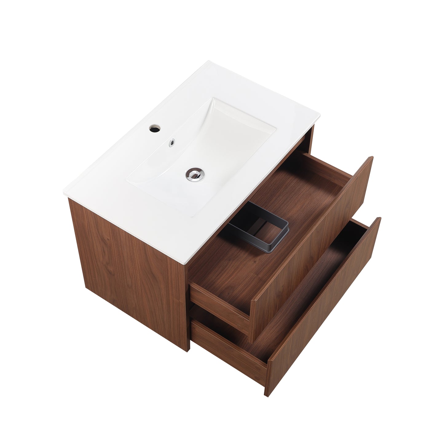 750mm Gladstone Wall Hung Plywood Cabinet - Mocha Oak Woodmatt - Cabinet Only