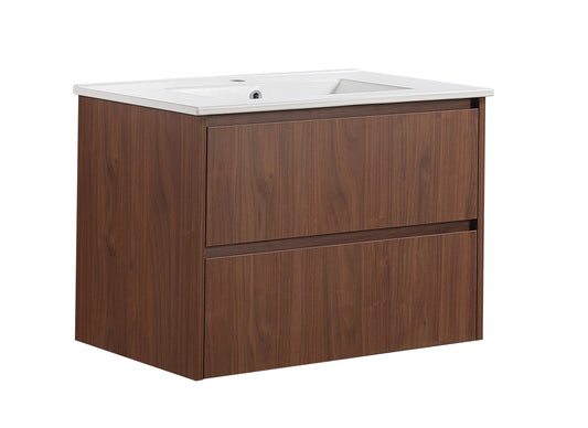 750mm Gladstone Wall Hung Plywood Cabinet - Mocha Oak Woodmatt - Cabinet Only