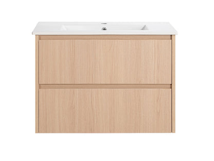 750mm Gladstone Wall Hung Plywood Cabinet - Sandy Oak Woodmatt - Cabinet Only