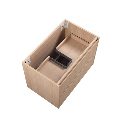 750mm Gladstone Wall Hung Plywood Cabinet - Sandy Oak Woodmatt - Cabinet Only