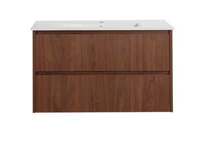 900mm Gladstone Wall Hung Plywood Cabinet - Mocha Oak Woodmatt - Cabinet Only