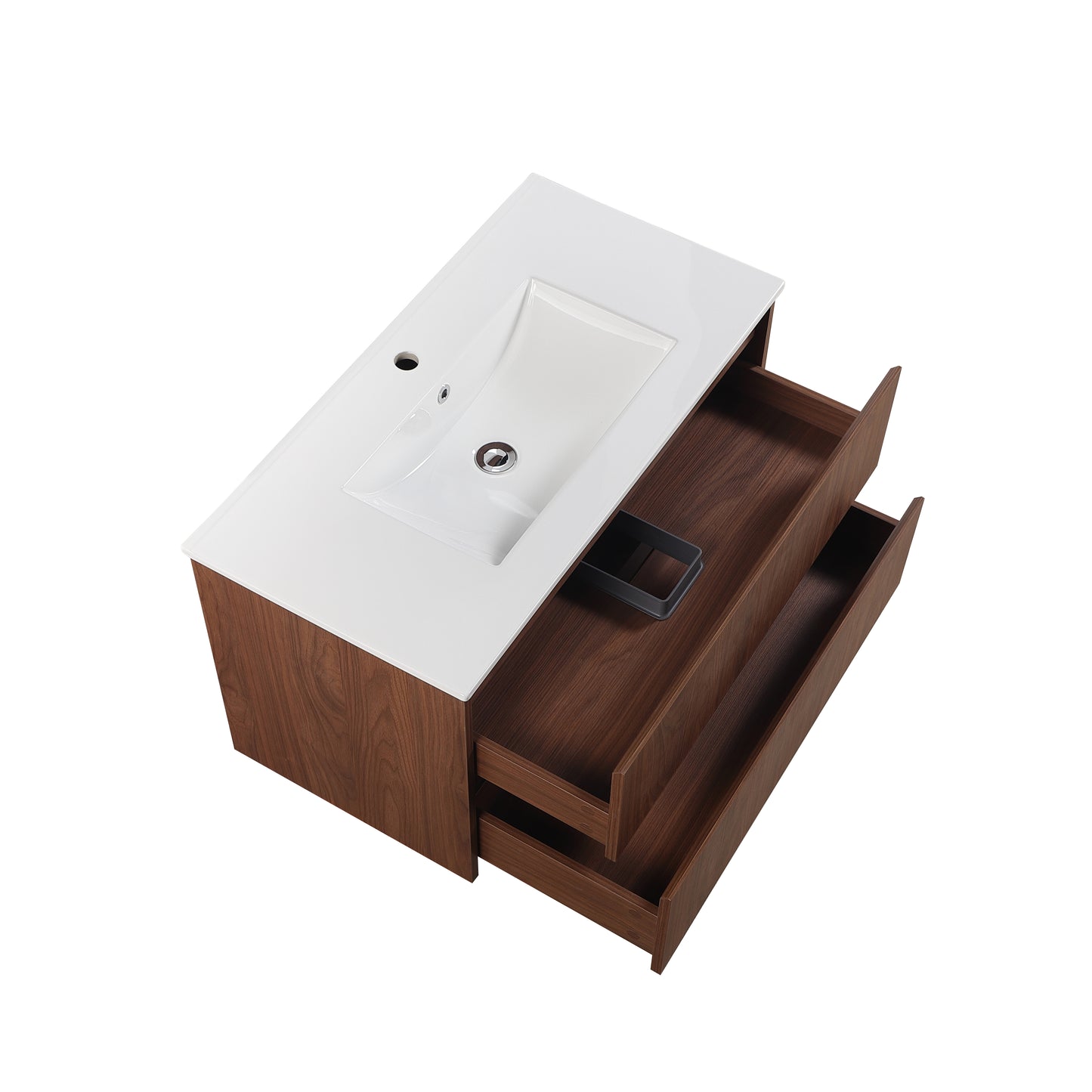900mm Gladstone Wall Hung Plywood Cabinet - Mocha Oak Woodmatt - Cabinet Only