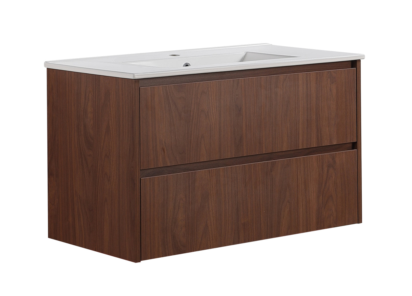 900mm Gladstone Wall Hung Plywood Cabinet - Mocha Oak Woodmatt - Cabinet Only
