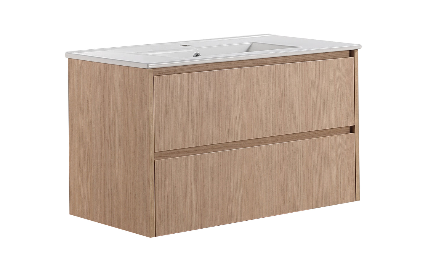 900mm Gladstone Wall Hung Plywood Cabinet - Sandy Oak Woodmatt - Cabinet Only