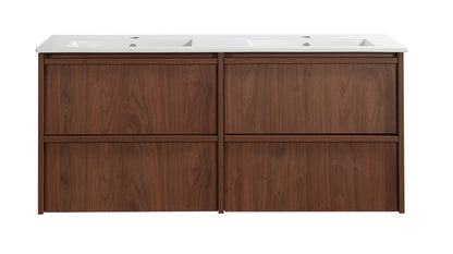 1200mm Ridgewood Wall Hung Plywood Single or Double  Bowl Cabinet - Mocha Oak Woodmatt - Cabinet Only