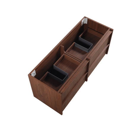 1200mm Ridgewood Wall Hung Plywood Single or Double  Bowl Cabinet - Mocha Oak Woodmatt - Cabinet Only