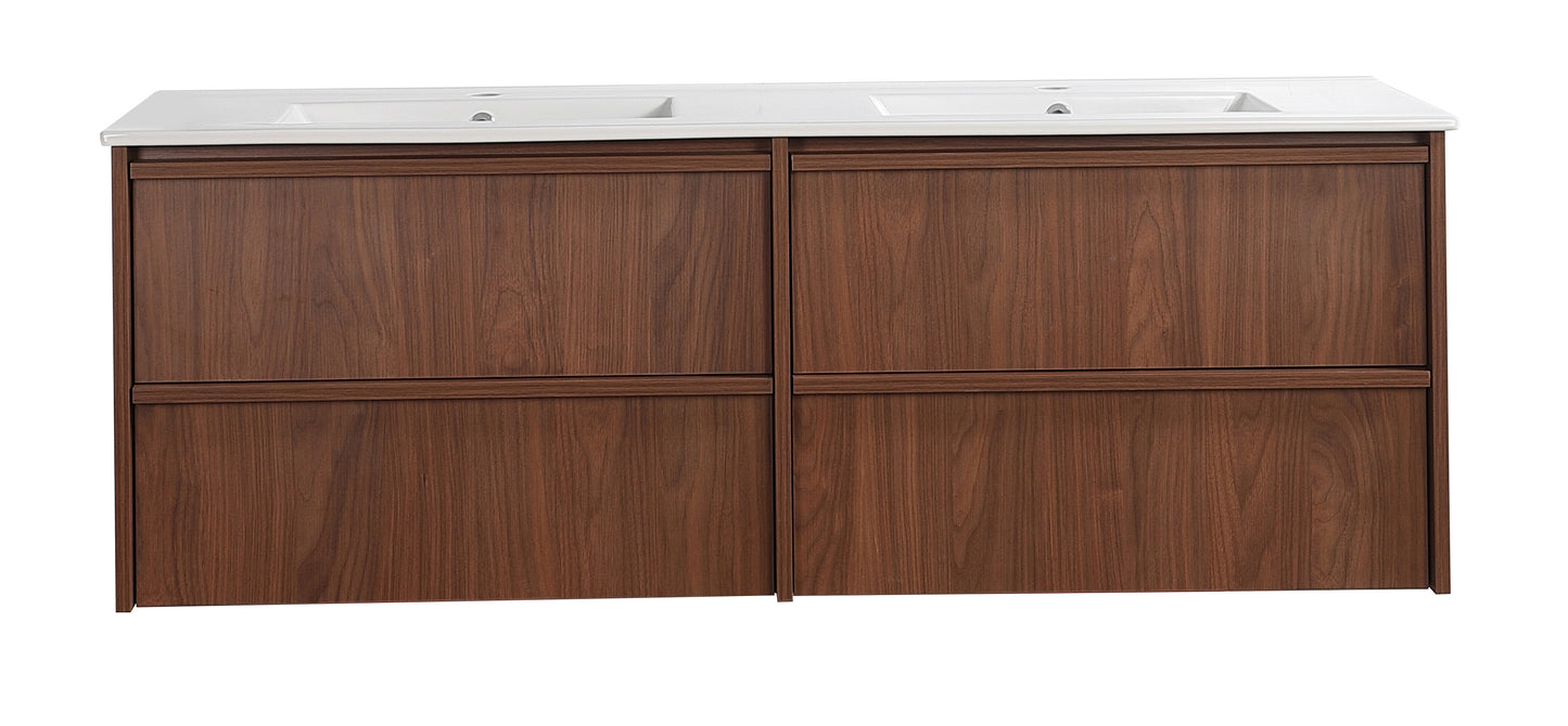 1500mm Ridgewood Wall Hung PVC Cabinet - Mocha White - Cabinet Only