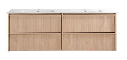1500mm Ridgewood Wall Hung Plywood Cabinet - Sandy Oak Woodmatt - Cabinet Only