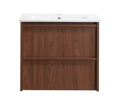 600mm Ridgewood Wall Hung Plywood Cabinet - Mocha Oak Woodmatt - Cabinet Only