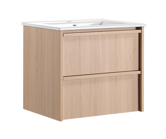 600mm Ridgewood Wall Hung Plywood Cabinet - Sandy Oak Woodmatt - Cabinet Only