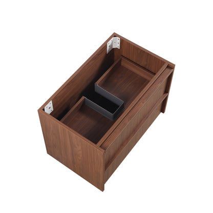 750mm Ridgewood Wall Hung Plywood Cabinet - Mocha Oak Woodmatt - Cabinet Only