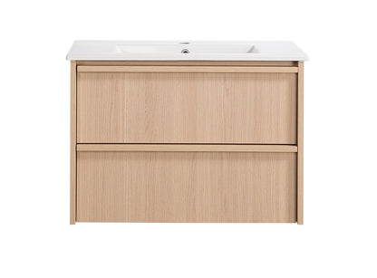 750mm Ridgewood Wall Hung Plywood Cabinet - Sandy Oak Woodmatt - Cabinet Only