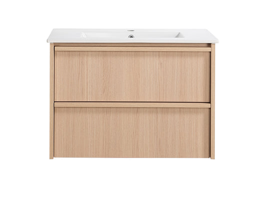 750mm Ridgewood Wall Hung Plywood Cabinet - Sandy Oak Woodmatt - Cabinet Only