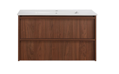 900mm Ridgewood Wall Hung Plywood Cabinet - Mocha Oak Woodmatt - Cabinet Only