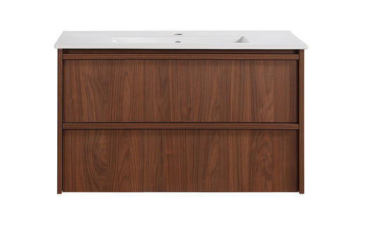 900mm Ridgewood Wall Hung Plywood Cabinet - Mocha Oak Woodmatt - Cabinet Only