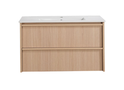 900mm Ridgewood Wall Hung Plywood Cabinet - Sandy Oak Woodmatt - Cabinet Only