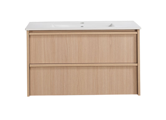 900mm Ridgewood Wall Hung Plywood Cabinet - Sandy Oak Woodmatt - Cabinet Only