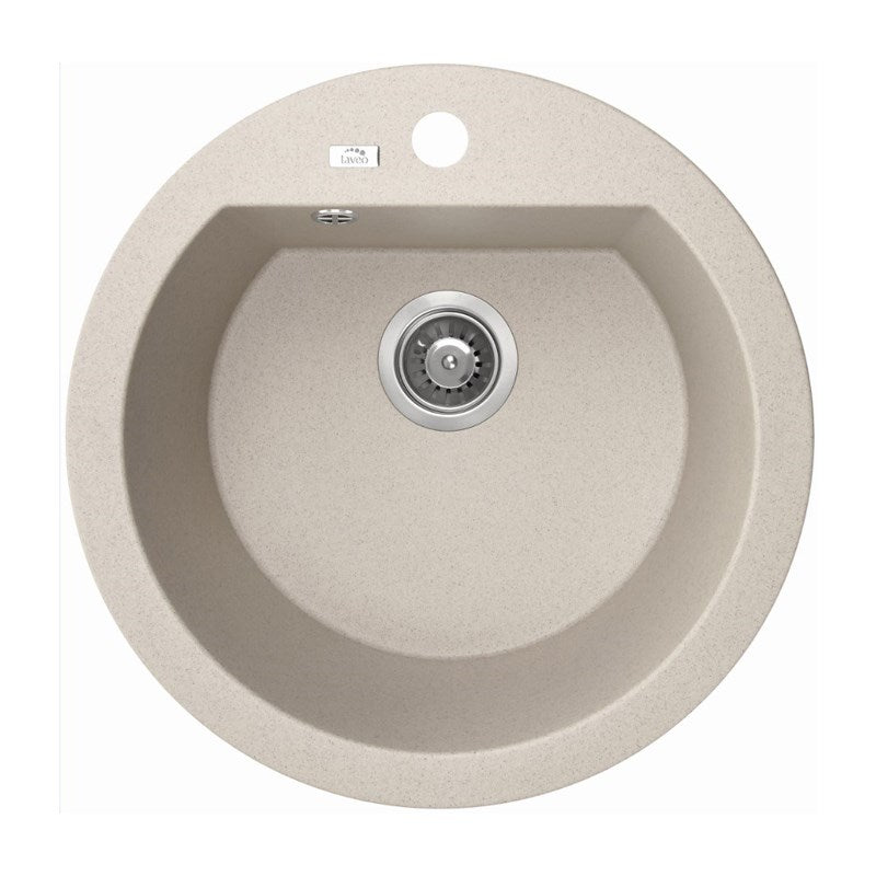 Laveo  Dafne Beige Granite Single Bowl Stone Kitchen Sink 510*205mm(including Space Saving Siphon and Click-clack Plug)