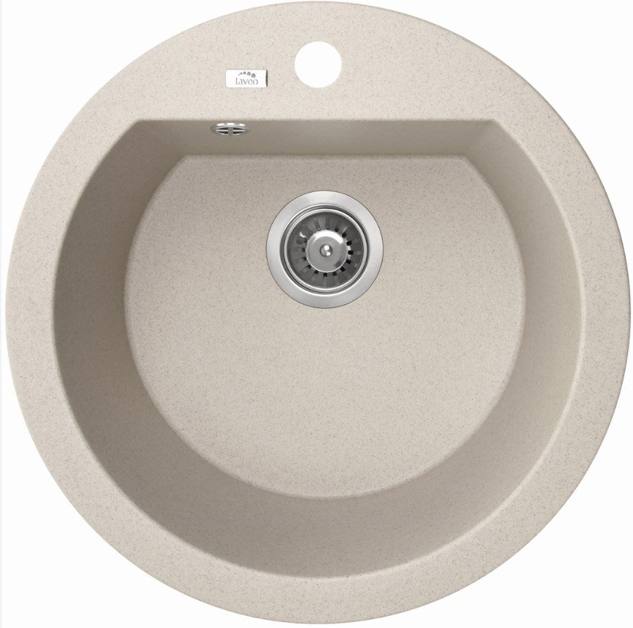 Laveo  Dafne Beige Granite Single Bowl Stone Kitchen Sink 510*205mm(including Space Saving Siphon and Click-clack Plug)