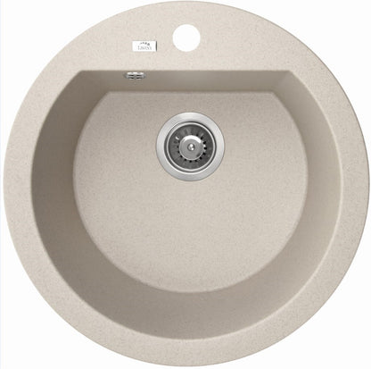 Laveo  Dafne Beige Granite Single Bowl Stone Kitchen Sink 510*205mm(including Space Saving Siphon and Click-clack Plug)