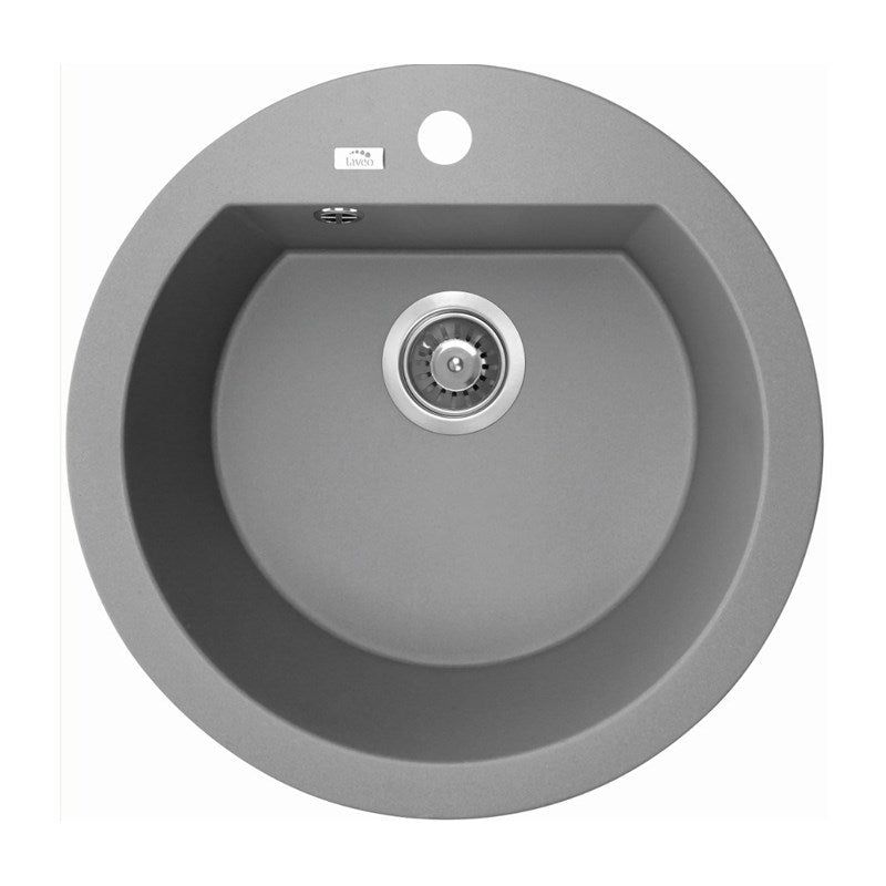 Laveo  Dafne Grey Granite Single Bowl Stone Kitchen Sink 510*205mm(including Space Saving Siphon and Click-clack Plug)