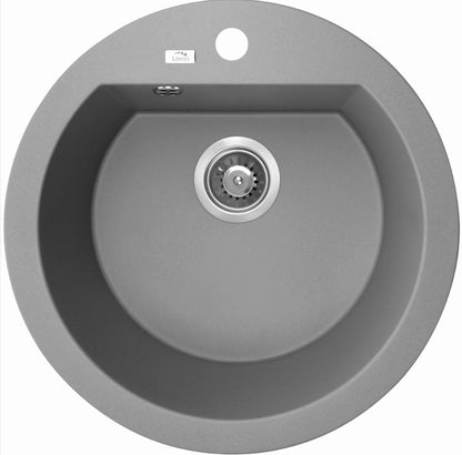 Laveo  Dafne Grey Granite Single Bowl Stone Kitchen Sink 510*205mm(including Space Saving Siphon and Click-clack Plug)