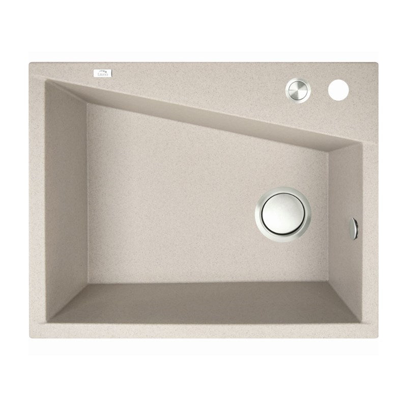 Laveo Grenada Beige Granite Single Bowl Stone Kitchen Sink 470*600*227mm(including Space Saving Siphon and Click-clack Plug)