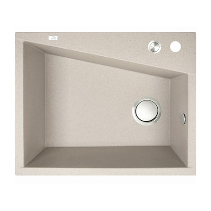 Laveo Grenada Beige Granite Single Bowl Stone Kitchen Sink 470*600*227mm(including Space Saving Siphon and Click-clack Plug)