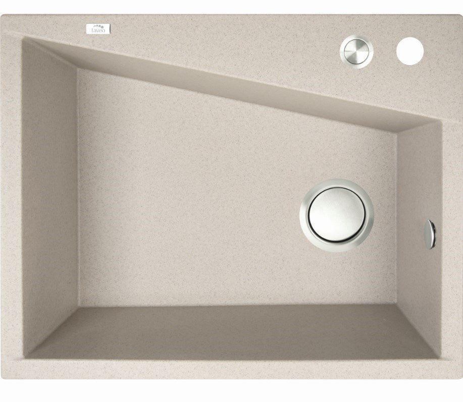 Laveo Grenada Beige Granite Single Bowl Stone Kitchen Sink 470*600*227mm(including Space Saving Siphon and Click-clack Plug)
